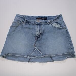 Y2K One Tuff Babe Girl Next Door Mini Skirt In A Light Wash Size 9/10